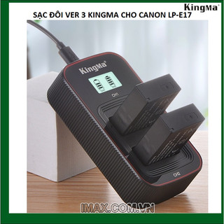 Bộ 2 pin 1 sạc đôi ver 3 kingma cho canon lp-e17