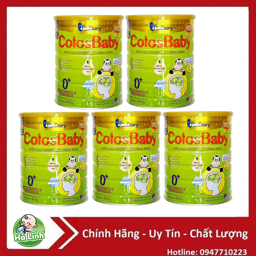 Combo 5 lon sữa bột colosbaby gold, bIO, IQ  số 0+,1+,2+ ....