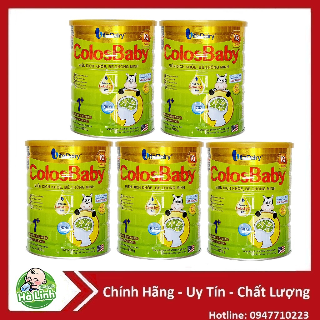 Combo 5 lon sữa bột colosbaby gold, bIO, IQ  số 0+,1+,2+ ....