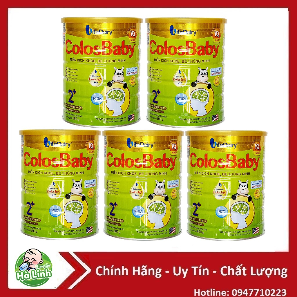 Combo 5 lon sữa bột colosbaby gold, bIO, IQ  số 0+,1+,2+ ....