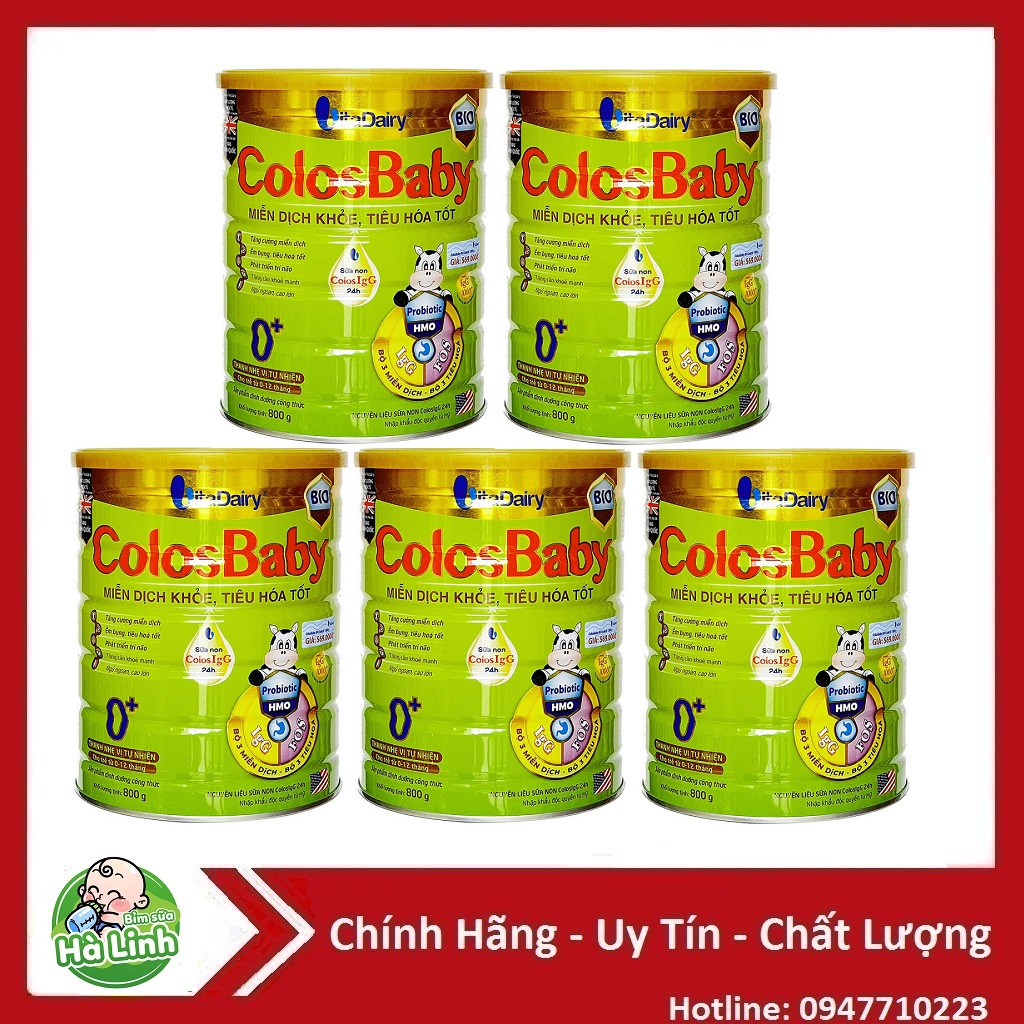 Combo 5 lon sữa bột colosbaby gold, bIO, IQ  số 0+,1+,2+ ....