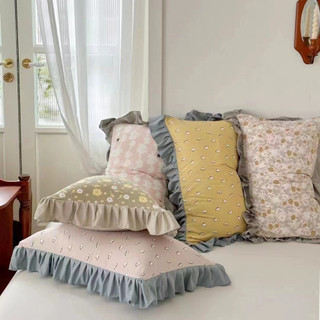 Bộ 4 món vỏ chăn ga gối Cotton Linen viền bèo cao cấp