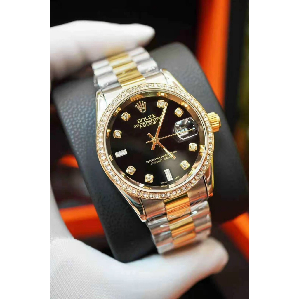 Đồng hồ nam Rolex - viền đá dây kim loại chống nước - Tokyo Shop