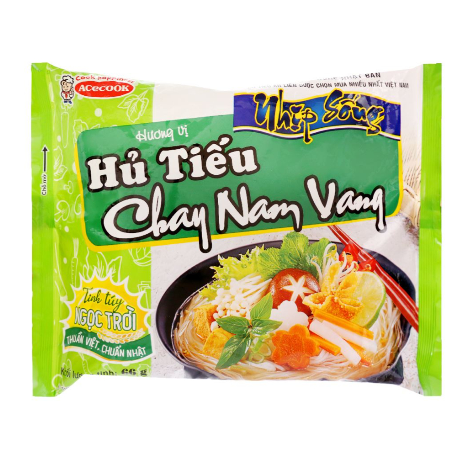 Combo 5 gói Hủ tiếu chay Nam Vang Nhịp Sống gói 66g