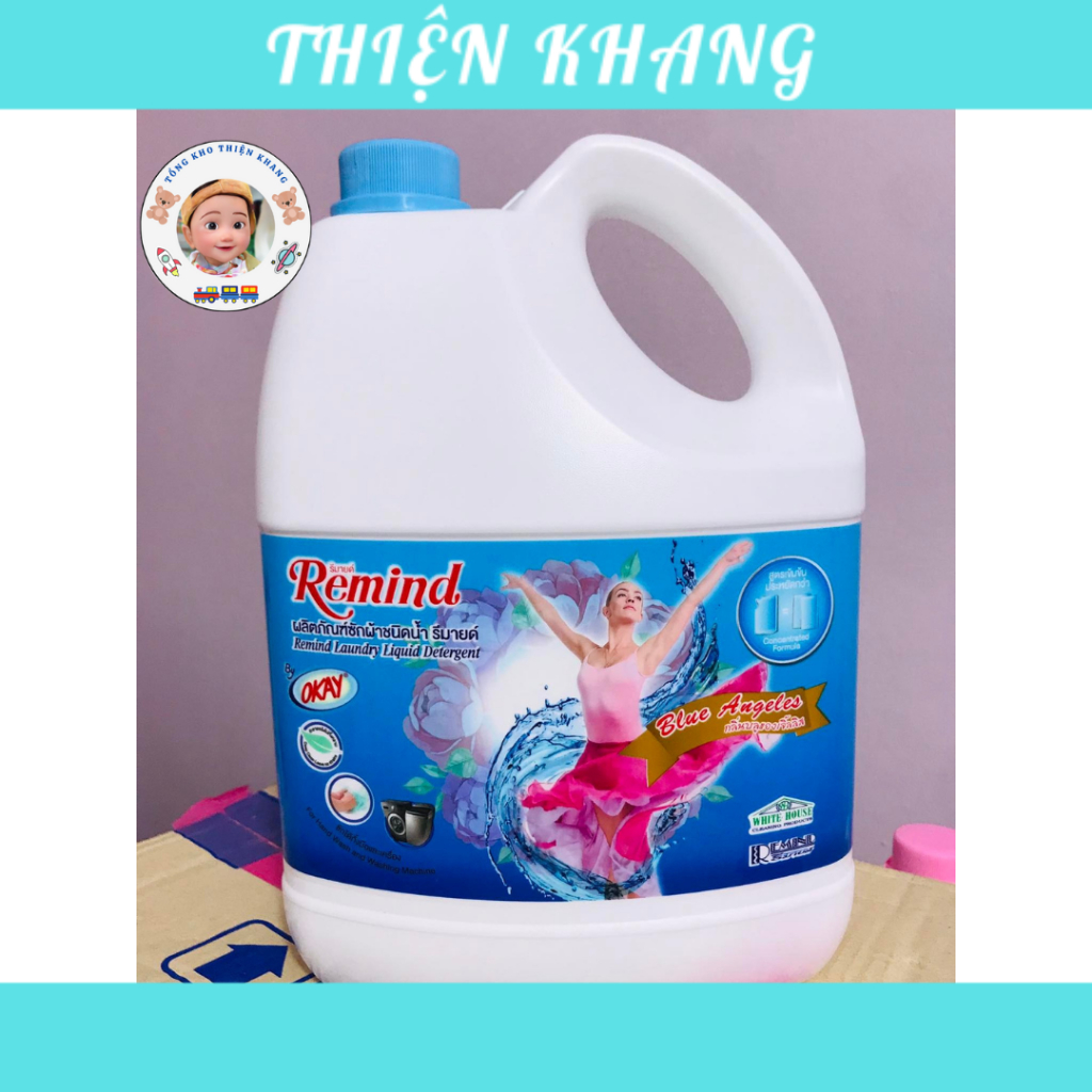 Nước Giặt Xả Alo Remind 2in1 Đậm Đặc Lưu Hương Lâu Can 3000ml