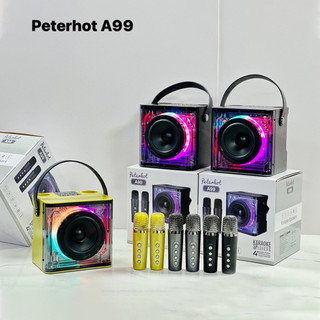 Loa Peterhot A99 kèm 2 micro karaoke  hiệu ứng đèn LED