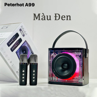 Loa Peterhot A99 kèm 2 micro karaoke  hiệu ứng đèn LED
