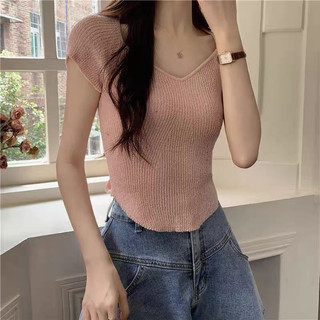 Áo len gân cổ tim dáng lửng 1387