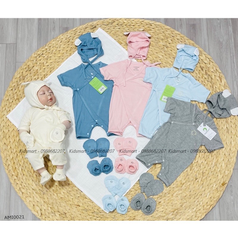 Anminaza - Body sợi tre cộc tay Anminaza BEOKIDS