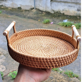 Khay Mây Tròn Đựng Đồ Ăn - Khay Mây Guột Trang Trí Decor - trang trí mây tre đan thủ công decor thức ăn