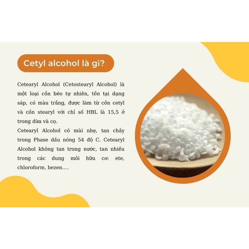 100G -1KG Sáp tạo đặc Cetyl Alcohol - Nguyên liệu mỹ phẩm