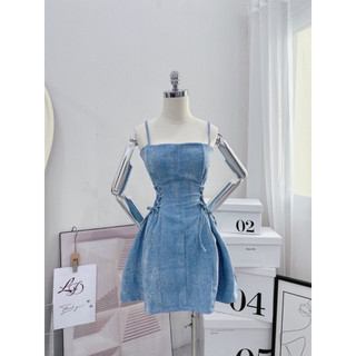 ĐẦM JEANS HAI DÂY ĐAN EO (KÈM VIDEO HÌNH THẬT)