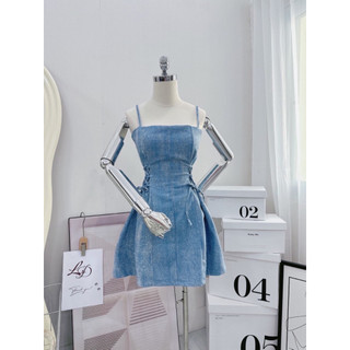 ĐẦM JEANS HAI DÂY ĐAN EO (KÈM VIDEO HÌNH THẬT)