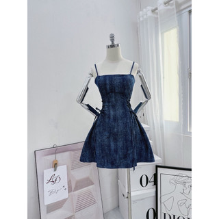 ĐẦM JEANS HAI DÂY ĐAN EO (KÈM VIDEO HÌNH THẬT)