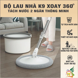 Cây lau nhà tự vắt thông minh k9, chổi lau nhà tách nước bẩn 360 độ, bộ chổi lau nhà tách nươc bẩn cao cấp