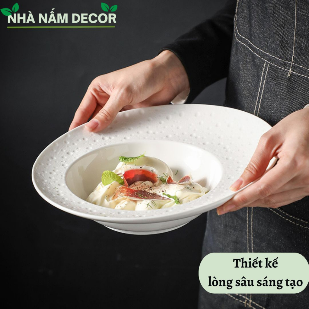Đĩa soup lòng sâu châu Âu thiết kế vành sáng tạo