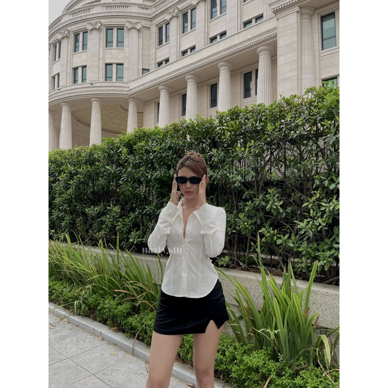 Áo sơ mi thắt dây