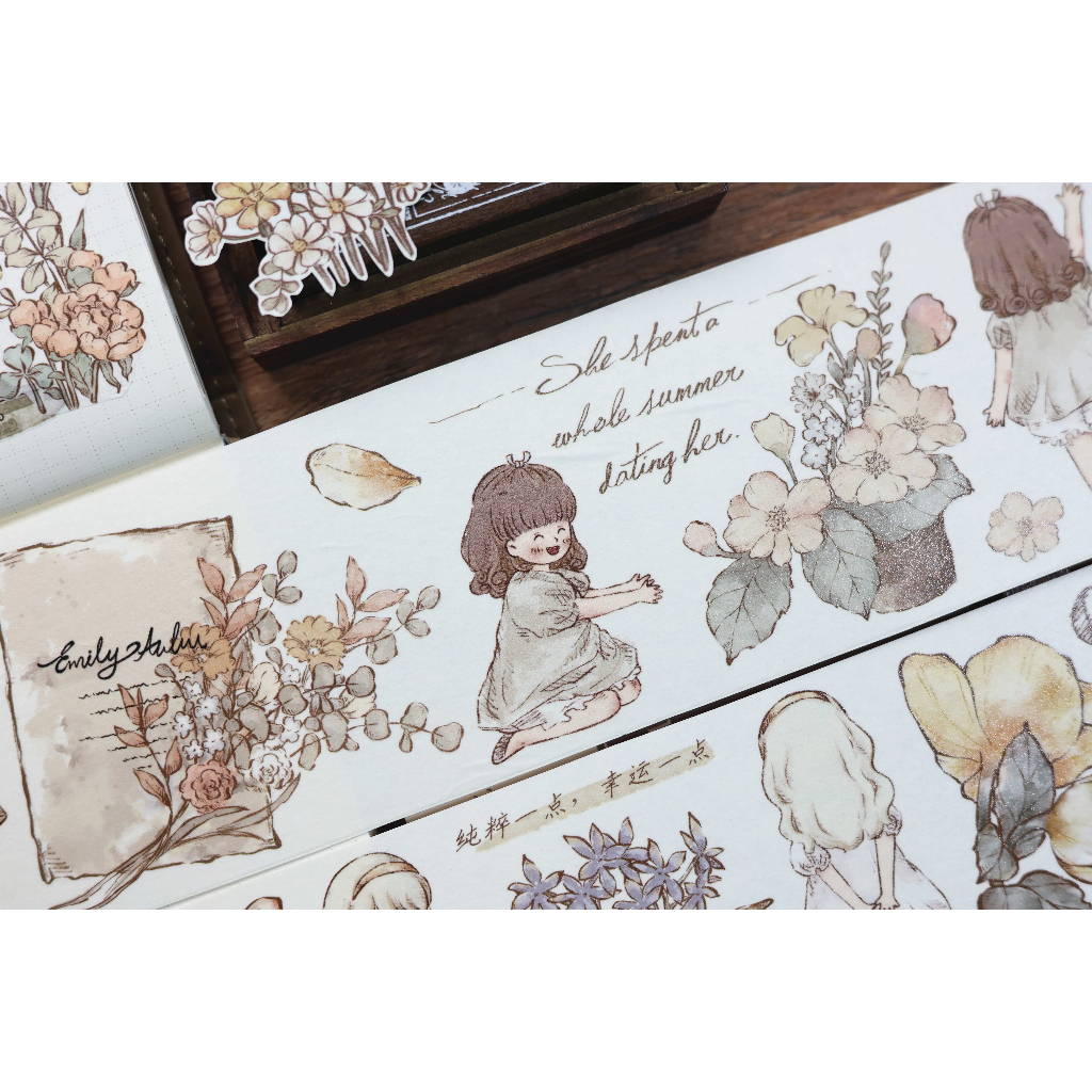 𝓑𝓾𝓵𝓵𝓮𝓽𝓳𝓸𝓾𝓻𝓷𝓪𝓵𝟏𝟏𝟓 ✿ Băng dính "Spring Trace" mẫu em bé phong cách light retro dễ thương mùa xuân xinh xắn trang trí sổ