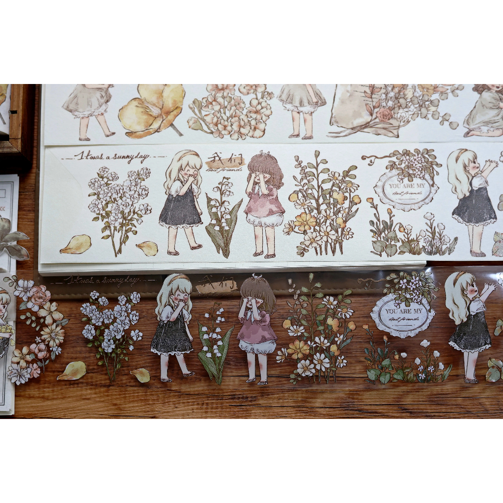 𝓑𝓾𝓵𝓵𝓮𝓽𝓳𝓸𝓾𝓻𝓷𝓪𝓵𝟏𝟏𝟓 ✿ Băng dính "Spring Trace" mẫu em bé phong cách light retro dễ thương mùa xuân xinh xắn trang trí sổ