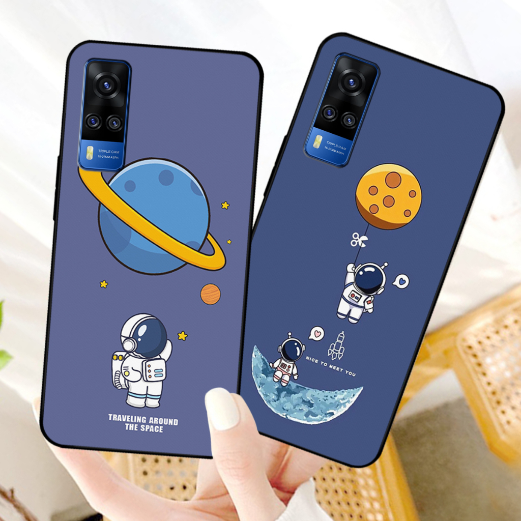 Ốp lưng Vivo Y51 2020 / Vivo Y53s / Vivo Y72 5G in hình phi hành gia vũ trụ cute,dễ thương.