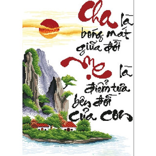 tranh đính đá tự làm 5D- tranh cha mẹ