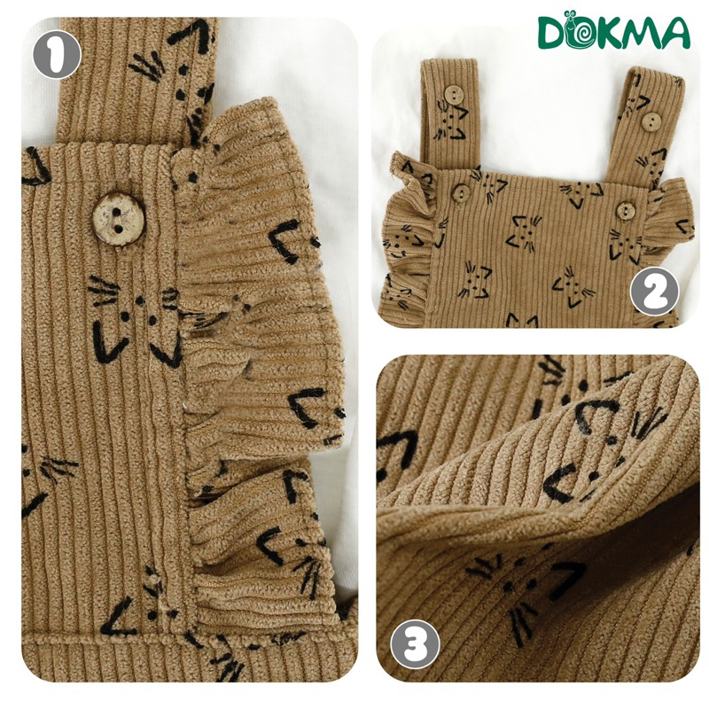 Yếm váy bé gái dokma chất liệu nhung tăm thu đông