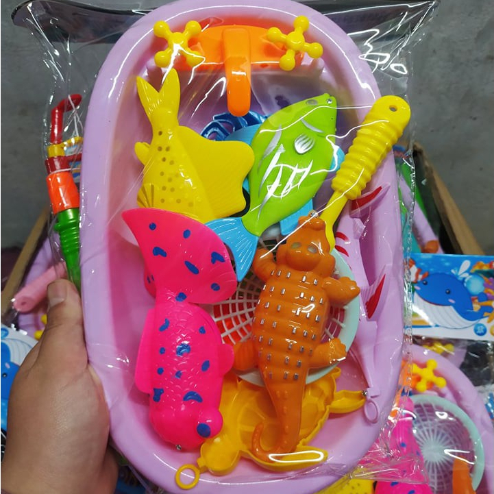 Bộ Đồ Chơi Câu Cá Nam Châm Kèm Chậu Và Vợt Cho Bé