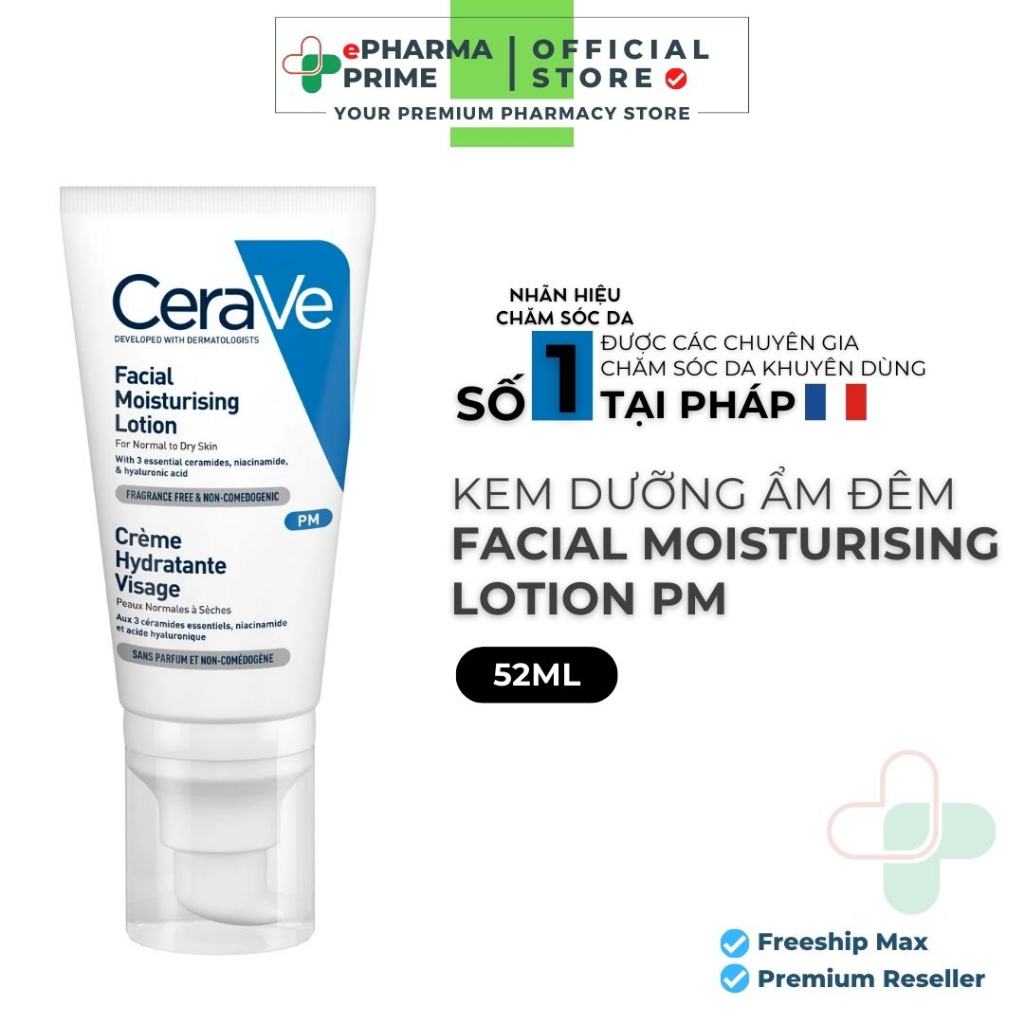 Kem Dưỡng Ẩm Cerave Ban Đêm Facial Moisturising Lotion PM 52ml