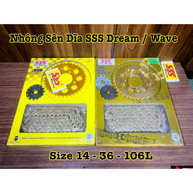 Nhông Sên Dĩa SSS Dành Cho Xe Dream / Wave Nhỏ Chính Hãng Mã Lai >>>>