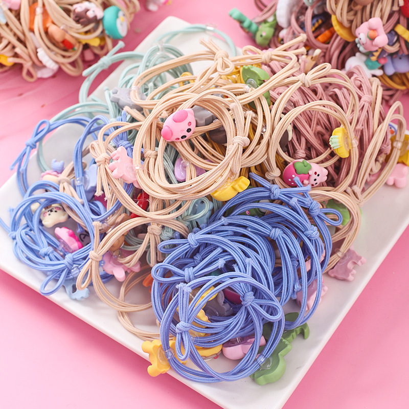 Dây thun cột tóc, thun buộc tóc nhiều mẫu thú trái cây hoa cúc dễ thương