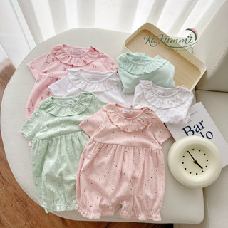 Body cotton phối bèo cổ cho bé gái chất liệu cotton co giãn 4 chiều ( KM22-BD206) Kakummi
