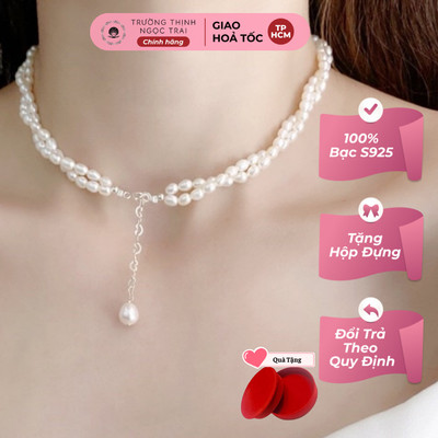 Vòng Cổ Ngọc Trai Đan Xoắn 3ly Khóa Bạc Tinh Tế, Thời Trang - Ngọc Trai Trường Thịnh