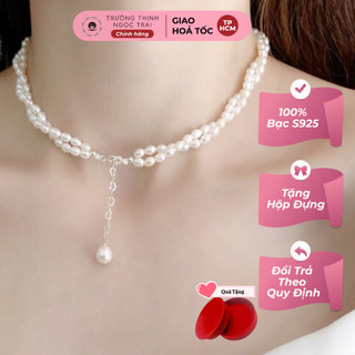 Vòng Cổ Ngọc Trai Đan Xoắn 3ly Khóa Bạc Tinh Tế, Thời Trang - Ngọc Trai Trường Thịnh
