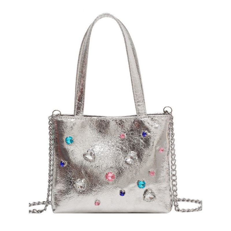 Túi Đeo Vai Hình Vuông Cỡ Thiết Kế charm đá Thời Trang