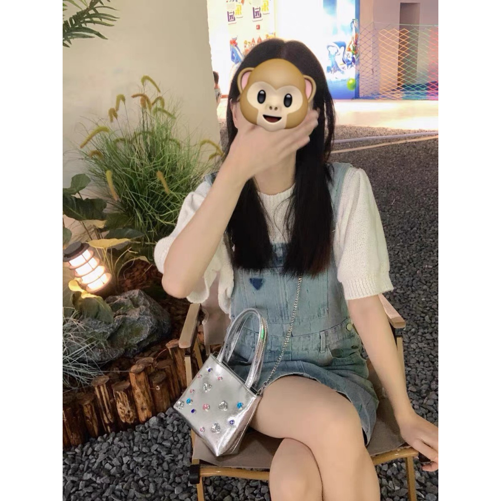 Túi Đeo Vai Hình Vuông Cỡ Thiết Kế charm đá Thời Trang