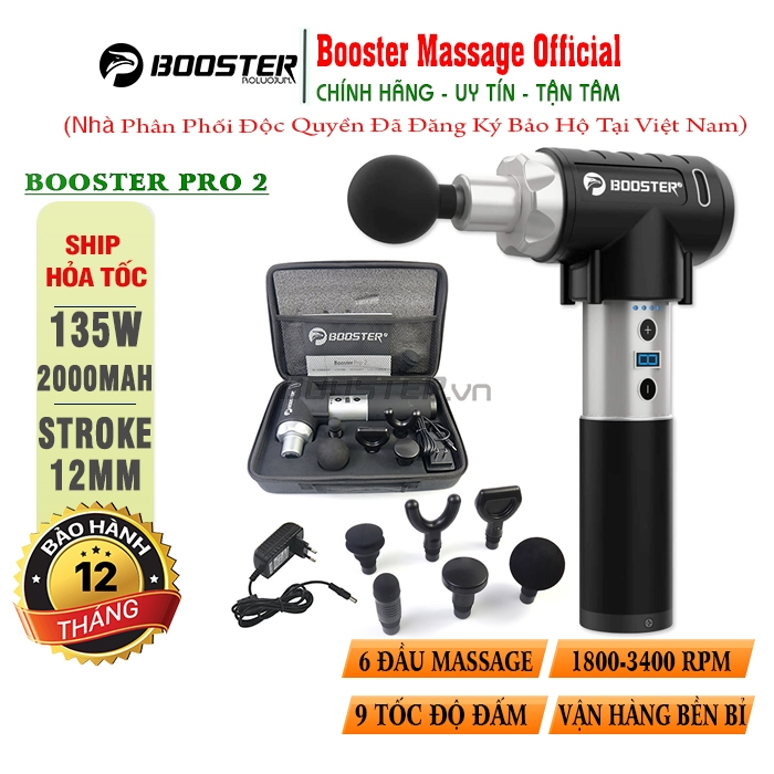 Súng Massage Booster Pro 2 Cầm Tay Mỹ - 135W, 9 Cấp Độ, Dòng Cao Cấp