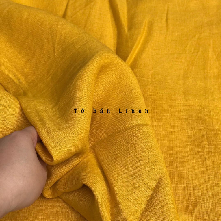 Vải Linen tưng màu vàng cúc đậm V501