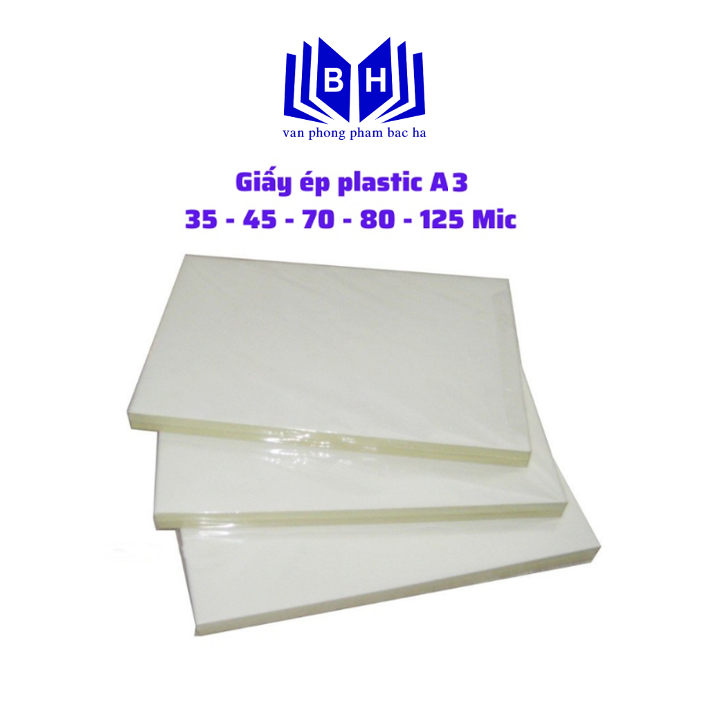 Giấy ép Plastic khổ A3 - Độ dày từ 35 - 125 Mic