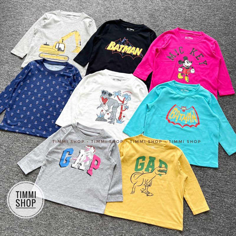 Áo Cotton Dài Tay Bé Trai Baby Gap Cotton 100% Mềm Mại Cho Bé 1 đến 6 Tuổi