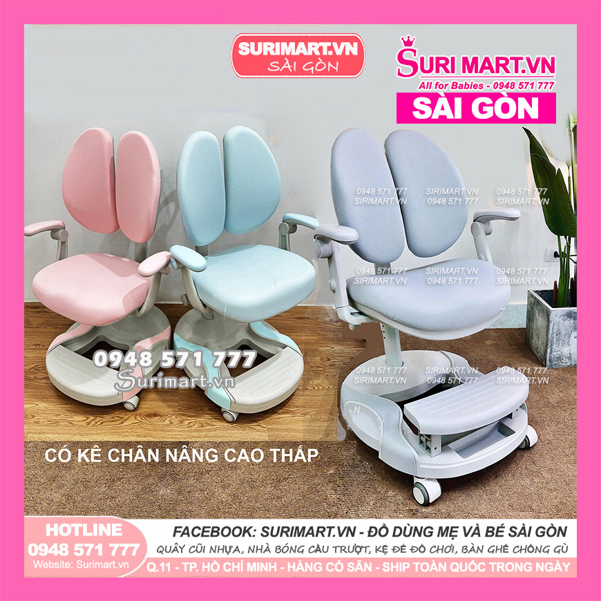 Ghế ngồi học chống gù, đúng tư thế cho bé Y001, bảo vệ cột sống, có thể thay đổi chiều cao