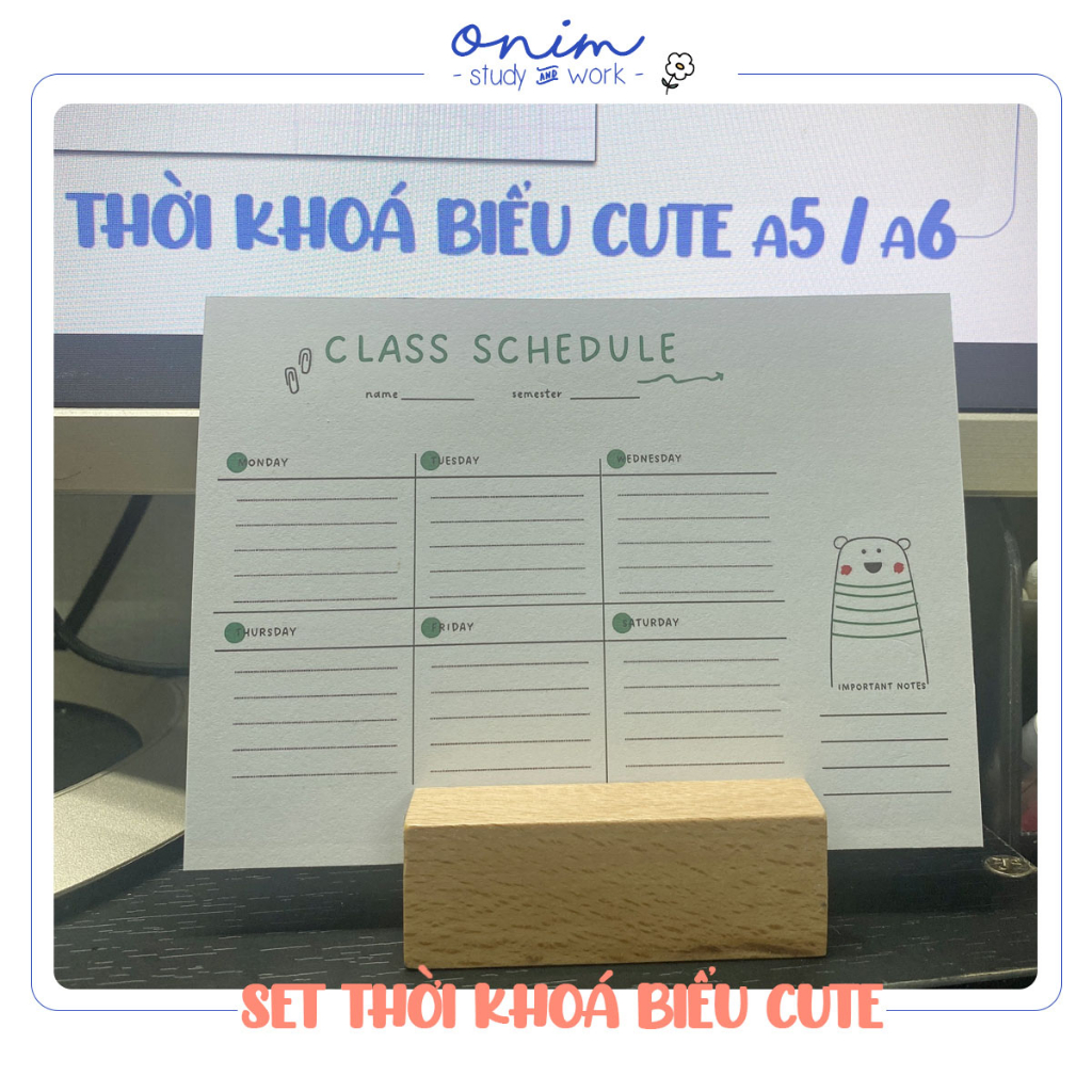 Set thời khoá biểu mẫu cuteghi chú lịch học dành cho học sinh sinh viên  Onim