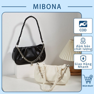  Túi xách sát nách hình vuông giá rẻ Túi xách nữ Túi dây xích thời trang Túi xách gấp dây kéo màu đen và trắng 