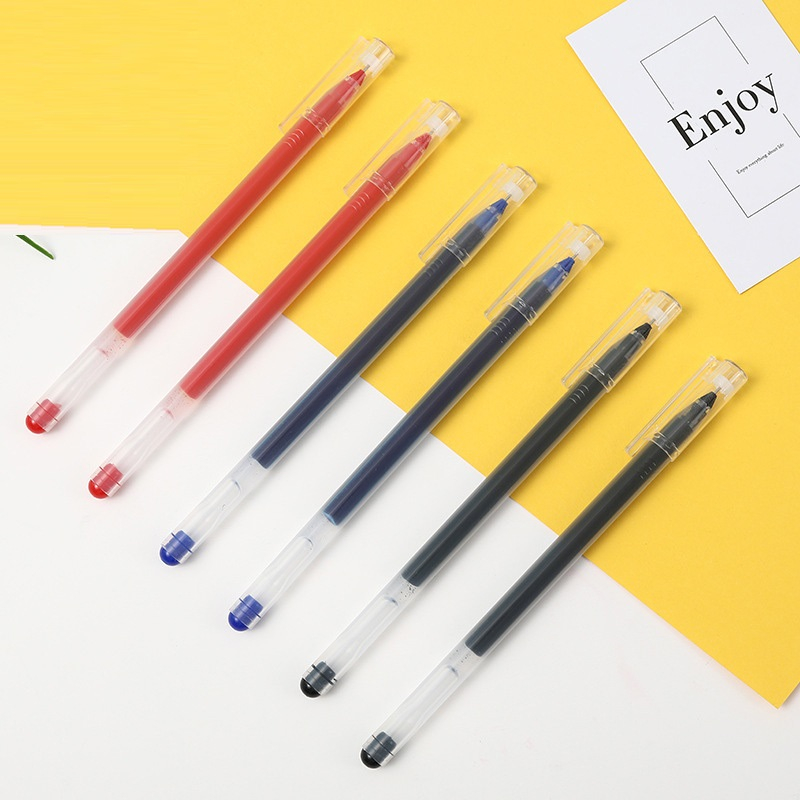 Combo 20 Bút Gel bút bi nước văn phòng mực gel 0.5mm mực đều nét chữ đẹp đủ màu xanh đen đỏ