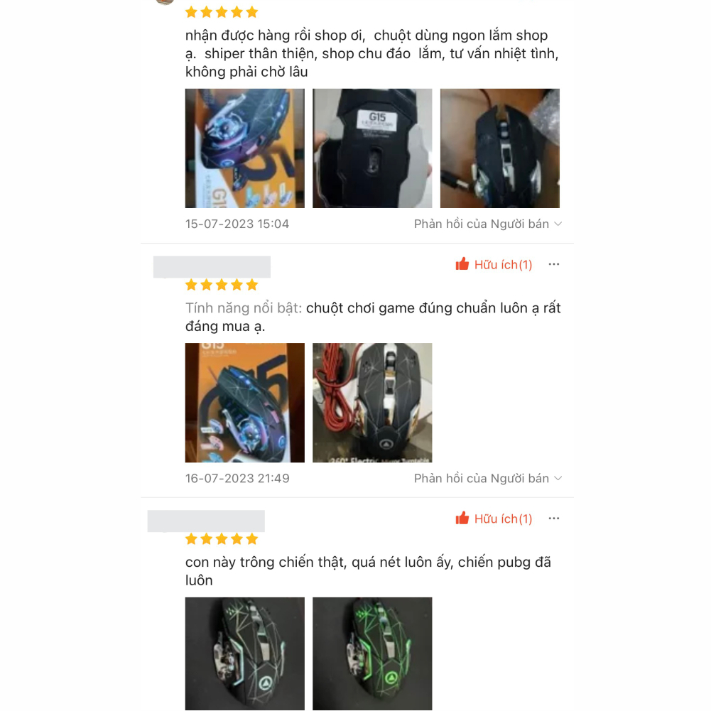 Chuột máy tính gaming G15 Led RGB thiết kế độc lạ chính hãng bảo hành 12 tháng