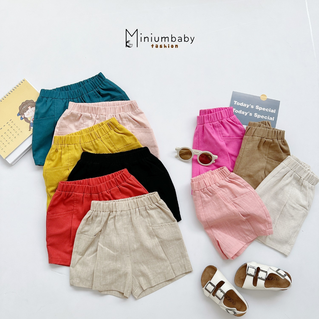 Quần đùi/cộc/ngắn cho bé trai gái chất dui, quần áo trẻ em mặc mùa hè thời trang trẻ em MINIUMBABYFASHION qc1599
