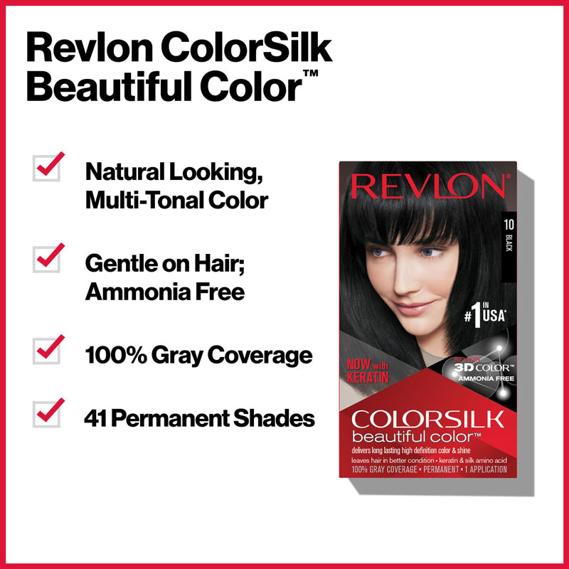Nhuộm tóc thời trang Revlon Colorsilk 3D Keratin cho tóc bóng mượt và óng ánh 120ml