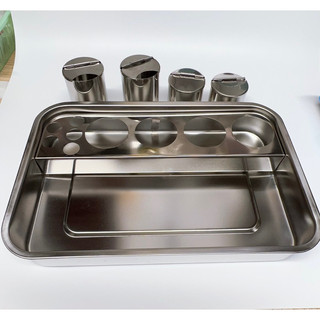 Khay inox y tế 3 -4 cốc đa năng