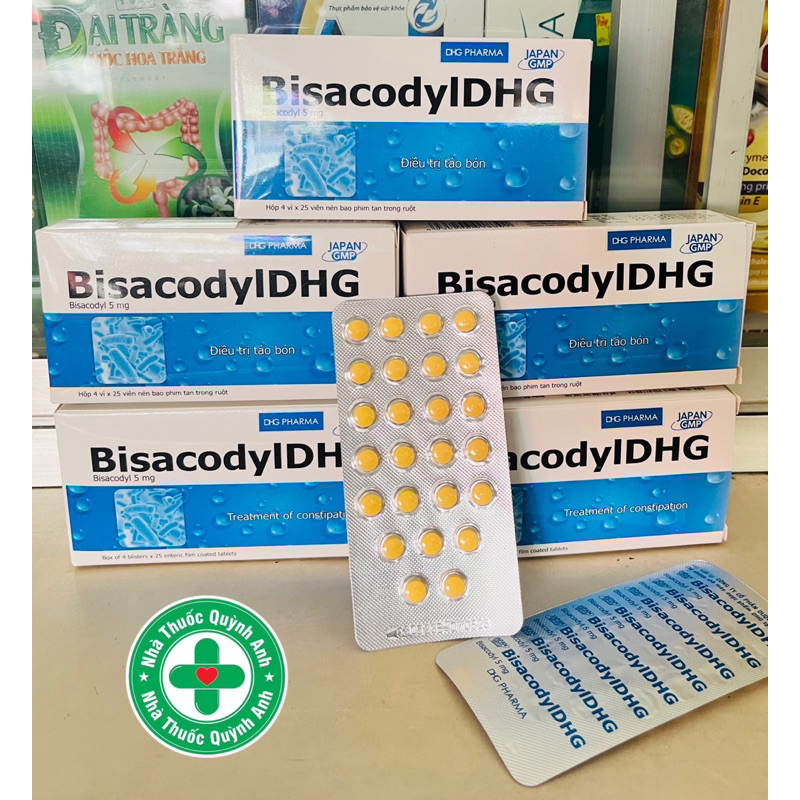 ✅ Bisacodyl DHG giúp cải thiện tình trạng táo bón, bí đại tiện Hộp 4 vỉ x 25 viên