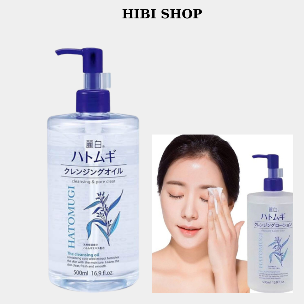 Nước tẩy trang Hatomugi, tẩy trang ý dĩ the cleansing lotion dưỡng ẩm và làm sáng da Nhật Bản 500ml
