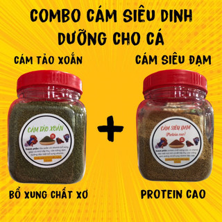 Cám siêu đạm + Cám tảo xoắn combo giúp cá phát triền toàn diện tăng size lên màu tăng sức đề kháng cho cá 7m beta...